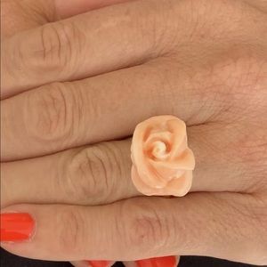 Stunning Large Coral Rose Estate Ring